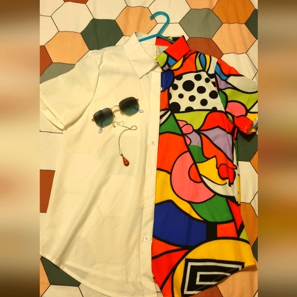 Tops - Graphic Print Button Front Shirt